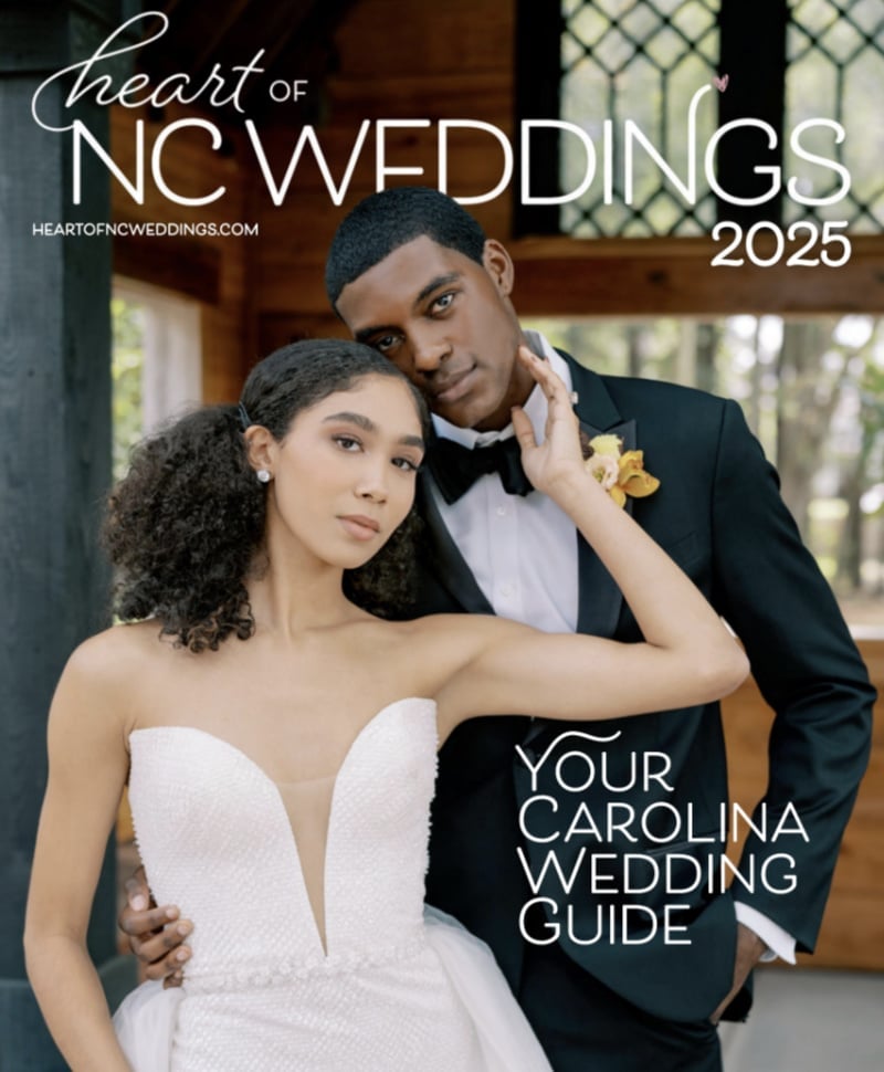 Heart of NC Weddings 2025 magazine cover